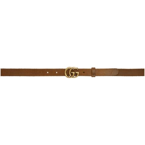 gucci brown thin gg toscano belt|GG leather belt in brown .